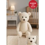 Nordik Ayı 40 Cm Ekru– Yumuşak Peluş Oyuncak | Sarılabilir Hediye Bebek & Çocuk Peluş Ayıcık