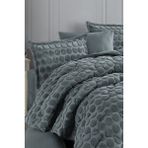 Nordqueen Wellsoft Jakarlı Çift Kişilik Uyku Seti Perle Gri Geometrik Desenli Yumuşak Kumaş 195x215 cm