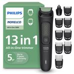 Norelco Philips Hepsi Bir Arada 3000 Serisi 13'ü 1 Arada Düzeltici, Sakal Şekillendirici ve Erkek Saç Kesme Makinesi, 9 Uzunluk Ayarı ve Kendiliğinden Bilenen Cilt Dostu Bıçaklar, MG3919/50