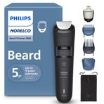 Norelco Philips Sakal Düzeltici 5000 Serisi,%100 Su Geçirmez Sakal Şekillendirici, 40 Kilitli Kırpma Ayarına Sahip Hassas Kadran, Kendiliğinden Bilenen Metal Bıçaklar ve Sakal Tüyleri Toplayıcı