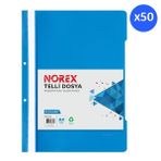 Norex UL50T-130 A4 Telli Dosya Mavi 50 li Paket