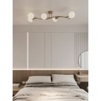 Noria Modern Eskitme Metal Gövdeli 5’li Beyaz Cam Küre Avize | Tavan Aydınlatma Avize Modeli - Eskitme - Beyaz