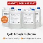 Norino 4 Adet Distile Su 5 Litre Toplam 20 Litre Saflaştırılmış Deiyonize Saf Su Çok Amaçlı Kullanım