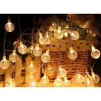 Norino 5m 28 LED Kristal Top Gün Işığı Şeffaf Kablo Fişli Eklemeli