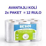 Norino Bezos Professional Fotoselli Havlu 12 Rulo – 2 Katlı %100 Selüloz 21 Cm Endüstriyel Kağıt Havlu 2X6 Rulo