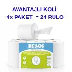 Norino Bezos Professional İçten Çekmeli Kağıt Havlu 4 Koli | 24 Rulo | Endüstriyel Kullanım