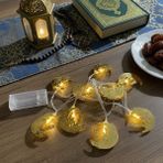 Norino Buffer® 10 Adet Sarkıtlı Ramazan Hilal Üstü Cami Temalı LED Işık – Pilli 2 Metre Ramazan Süsü, Islami Dekorasyon, Ev ve Mekanlar Için Dekoratif Ortam