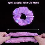 Norino Lila Mor Renk LED Işıklı Lastikli Saç Tokası