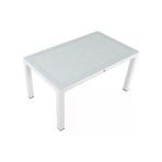 Norino Mandella 90X150 Elit Rattan Masa (Camlı) Beyaz
