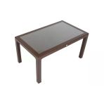 Norino Mandella 90X150 Elit Rattan Masa (Camlı) Kahverengi