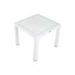 Norino Mandella 90X90 Elit Rattan Masa (Camlı) Beyaz