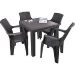 Norino Mandella Elit Rattan 80X80 Nibras Koltuk Masa Takımı Kahverengi - BELİRTİLMEMİŞ
