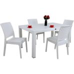 Norino Mandella Elit Rattan 90X150 4 Kişilik Elit Sandalye Masa Takımı Beyaz - BELİRTİLMEMİŞ