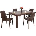 Norino Mandella Elit Rattan 90X150 4 Kişilik Nirvana Koltuk Masa Takımı Kahverengi - BELİRTİLMEMİŞ