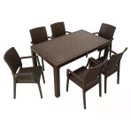 Norino Mandella Elit Rattan 90X150 Elit Koltuk Masa Takımı Kahverengi