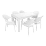 Norino Mandella Elit Rattan 90X150 Eylül Koltuk Camlı Masa Takımı Beyaz