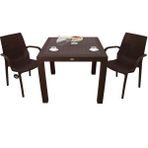 Norino Mandella Elit Rattan 90X90 2 Kişilik Nirvana Koltuk Masa Takımı Kahverengi - BELİRTİLMEMİŞ