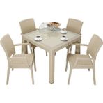 Norino Mandella Elit Rattan 90X90 Elit Koltuk Camlı Masa Takımı Çölbeji - BELİRTİLMEMİŞ