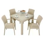 Norino Mandella Elit Rattan 90X90 Elit Koltuk Camlı Masa Takımı Çölbeji