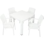 Norino Mandella Elit Rattan 90X90 Elit Koltuk Masa Takımı Beyaz - BELİRTİLMEMİŞ