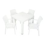 Norino Mandella Elit Rattan 90X90 Elit Koltuk Masa Takımı Beyaz