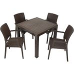 Norino Mandella Elit Rattan 90X90 Elit Koltuk Masa Takımı Kahverengi - BELİRTİLMEMİŞ