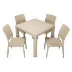 Norino Mandella Elit Rattan 90X90 Elit Sandalye Masa Takımı Çölbeji