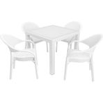 Norino Mandella Elit Rattan 90X90 Eylül Koltuk Camlı Masa Takımı Beyaz - BELİRTİLMEMİŞ