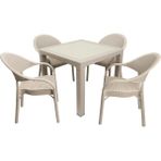 Norino Mandella Elit Rattan 90X90 Eylül Koltuk Camlı Masa Takımı Çölbeji - BELİRTİLMEMİŞ
