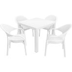 Norino Mandella Elit Rattan 90X90 Eylül Koltuk Masa Takımı Beyaz - BELİRTİLMEMİŞ