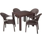 Norino Mandella Elit Rattan 90X90 Eylül Koltuk Masa Takımı Kahverengi - BELİRTİLMEMİŞ