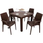 Norino Mandella Elit Rattan 90X90 Nirvana Koltuk Camlı Masa Takımı Kahverengi - BELİRTİLMEMİŞ
