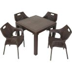 Norino Mandella Elit Rattan 90X90 Star Koltuk Masa Takımı Kahverengi - BELİRTİLMEMİŞ