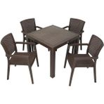 Norino Mandella Elit Rattan 90X90 Zeus Koltuk Masa Takımı Kahverengi - BELİRTİLMEMİŞ
