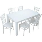 Norino Mandella Wood 90X150 Silver Tifany Sandalye Masa Takımı Beyaz - BELİRTİLMEMİŞ