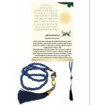 Norino Namaz Tesbihi Vavlı 99'lu Cam Incili Amenerrasulü Dua Kartı Ile Lacivert Renk Hediyelik