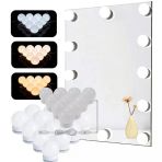 Norino Norino® Nostalji Hollywood Tarzı 10Lu Makyaj Masası Aynası Beyaz Led Işıklı Lamba Usb