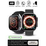 Noriyen Türkçe Menülü Watch Ultra Series Spor Ve Sağlık Sensörlü Serisi Ios Android Uyumlu Akıllı Saat Siyah