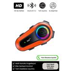 Noriyen Yeni Nesil Motosiklet Kask Q08 2X 1000M Interkom Mikrofonlu Gürültü Engelleyici Bluetooth Kulaklık