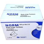 Norm Endüstriyel Jumbo Çöp Torbası Poşeti - 2 Kat - Siyah - 300 Gr. - 80X110 Cm. -10X20 Rulo / Koli - 80 x 110 cm