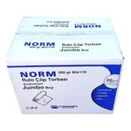 Norm Endüstriyel Jumbo Çöp Torbası Poşeti - 2 Kat - Siyah - 300 Gr. - 80x110 Cm. -10x20 Rulo/Koli
