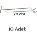 Normadia 10’lu Demir Tel Askı Seti, Delikli Panolar Için Dayanıklı Askı Çubuğu - Seçenek 1 - Altın - Gri