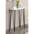 Normadia 120 cm Beyaz Modern Dresuar ve Konsol, Siyah Metal Ayaklı Raf - Açık Bej
