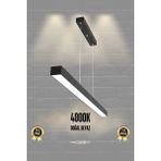 Normadia 120CM Siyah Kasa Modern LED Sarkıt Avize, Salon ve Mutfak Için - Seçenek 1 - Ahşap