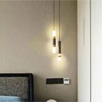 Normadia 2'li Siyah & Bronz LED Yatakbaşı ve Banyo Sarkıt Aydınlatma - Seçenek 1 - Ahşap