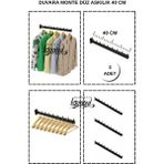 Normadia 3'lü Düz Duvara Monte Askılık Seti, Pratik ve Şık Dekorasyon Parçası - Seçenek 1 - Ahşap