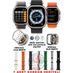 Normadia 49MM Ultra Akıllı Saat Seti, 7 Kordon, Kırılmaz Cam ve Kılıf Hediyeli - Seçenek 1 - Altın - Gümüş - Bakır