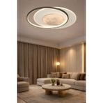 Normadia 50 cm Modern Plafonyer Led'li Avize, 3 Renk Işık, Şık Dekoratif Aydınlatma - Seçenek 1 - 1BW-Beyaz