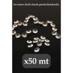 Normadia 50 Metre Kristal Octagon Dizili Avize Taşı, 14 Mm, Gold Halkalı - Seçenek 1 - Açık Bej