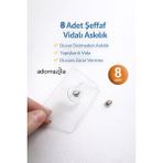 Normadia 8'li Şeffaf Vidalı Askılık, Duvara Monte, Pratik ve Şık Tasarım - Seçenek 1 - Açık Bej